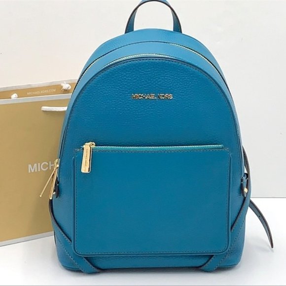 Michael Kors Adina Medium Backpack Leather Lagoon - Picture 2 of 16